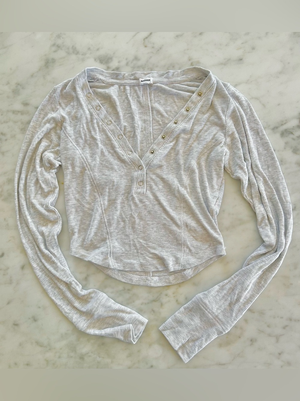 Garage ribbed cropped Henley XS